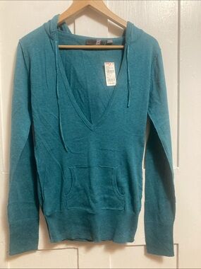 Tilly's Teal V-Neck Knit Top-flaw